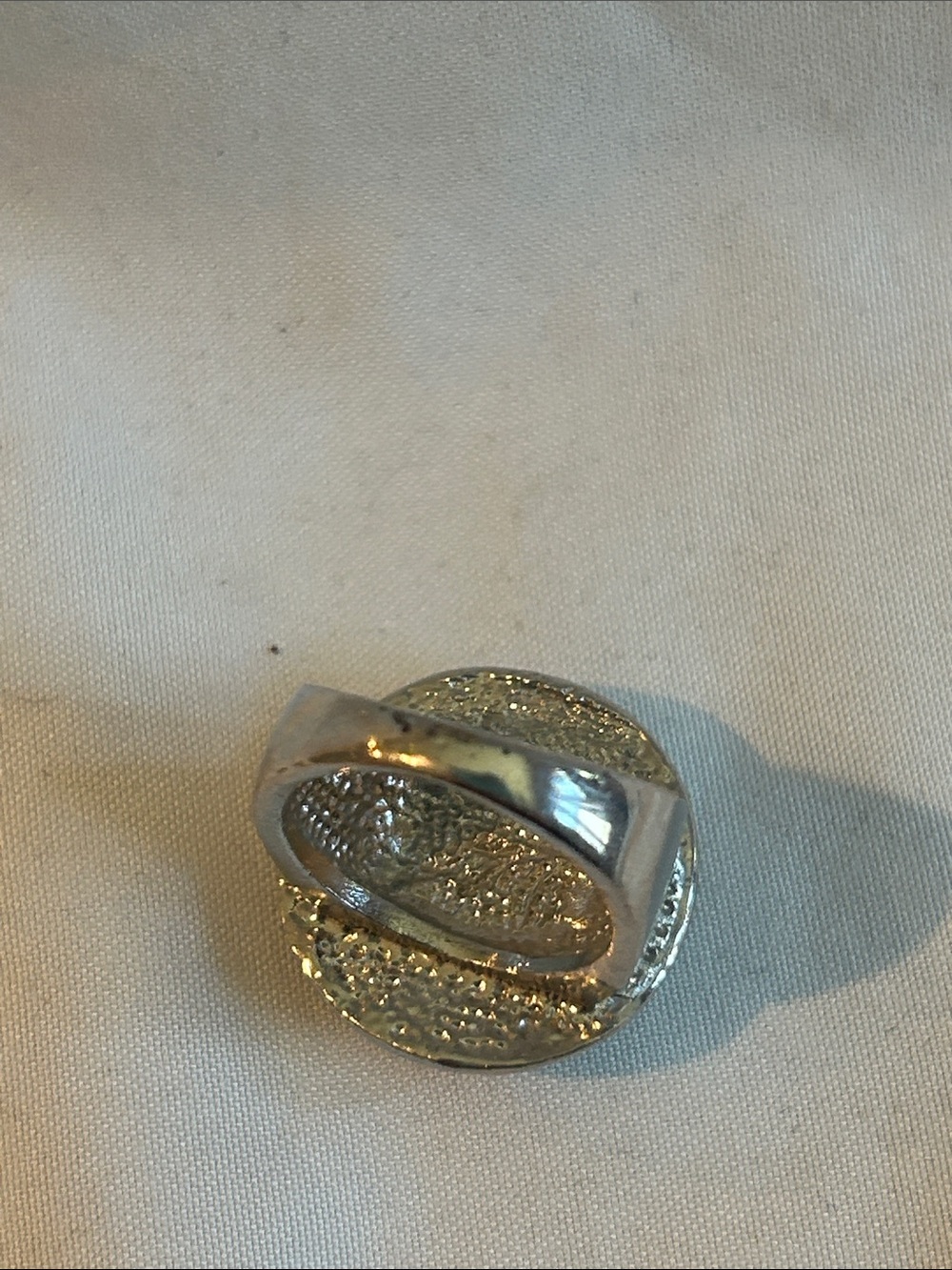Handcrafted Floral Glass Dome Statement Ring - Blue & Yellow - Picture 6 of 6